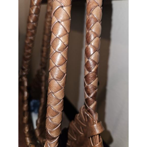 Donald J Pliner Marquis Brown Leather Hobo Handbag 21x15x5 - Picture 6 of 16